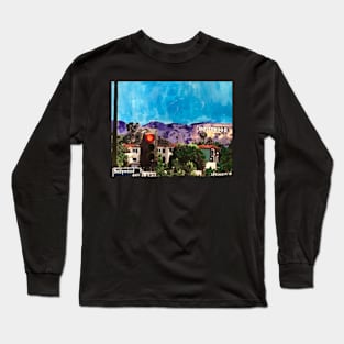 The Hollywood sign from Hollywood Boulevard Long Sleeve T-Shirt